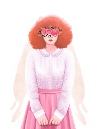 Garota com flores