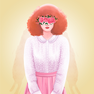 Garota com flores
