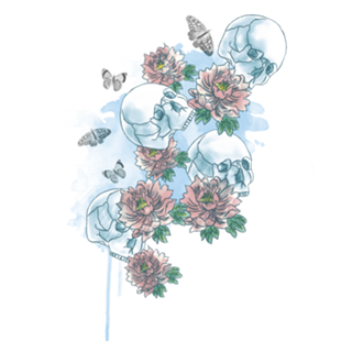 Caveira e Flores