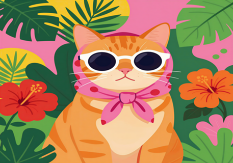 Gato Tropical Pop Art