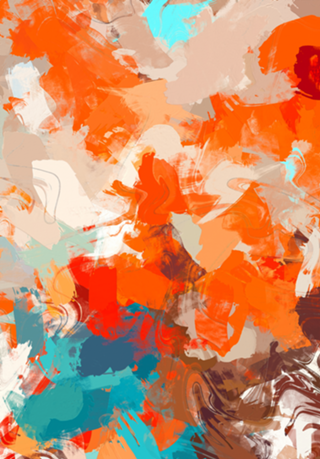 Pleasure, Abstract Brush Strokes Summer Painting