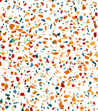 Tan Terrazzo | Eclectic Quirky Confetti Painting