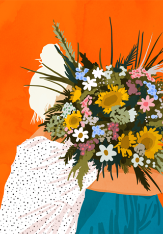 Happiness Is To Hold Flowers In Both Hands
