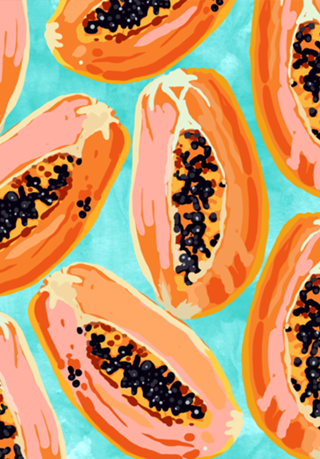 Big Papaya Watercolor Painting