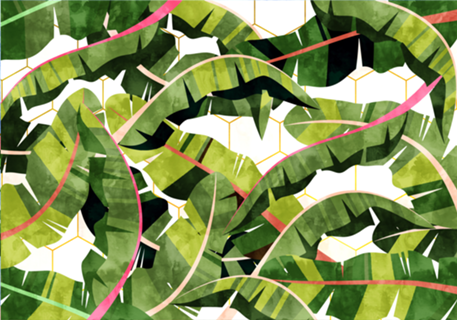 Banana Leaf Salad With Garlic Butter Dressing