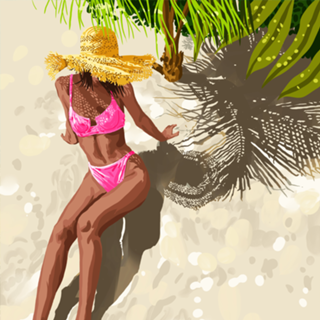 Sky above, sand below, peace within poster, Woman
