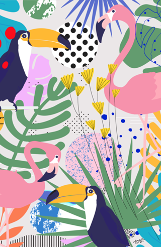Tropical Spring | Pastel Quirky Modern Bohemian