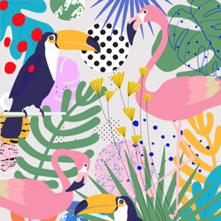 Tropical Spring | Pastel Quirky Modern Bohemian