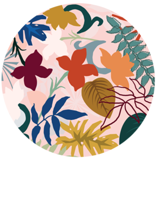 Tropical flores e folhas