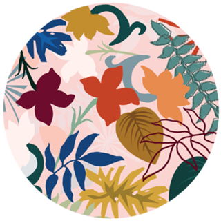Tropical flores e folhas