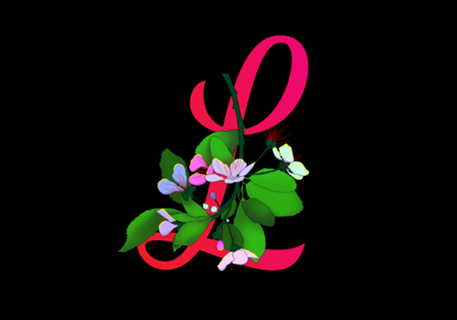 Monograma Floral L neon