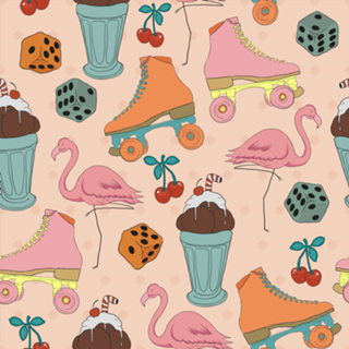 Patins e flamingo