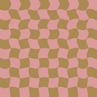 Wavy checkerboard gold pink