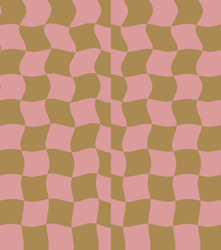 Wavy checkerboard gold pink