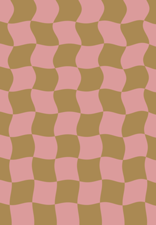 Wavy checkerboard gold pink