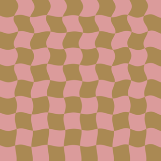 Wavy checkerboard gold pink