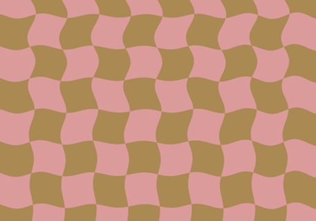 Wavy checkerboard gold pink