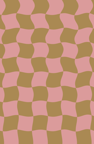 Wavy checkerboard gold pink