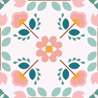Spring floral tiles