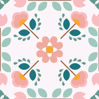 Spring floral tiles