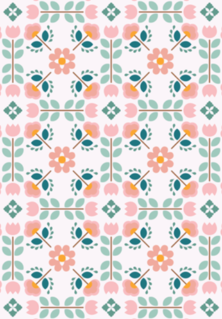 Spring floral tiles