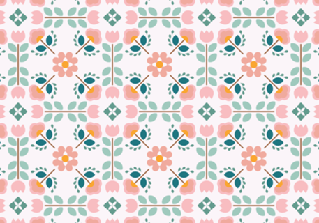 Spring floral tiles