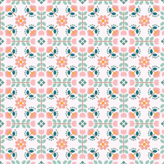 Spring floral tiles