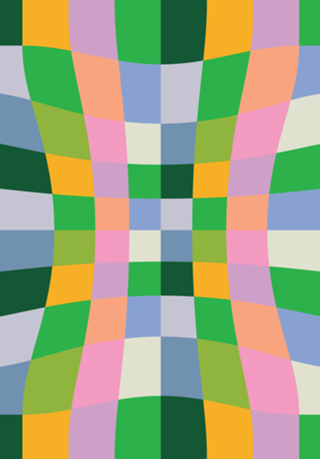 Pinch checkerboard pattern print