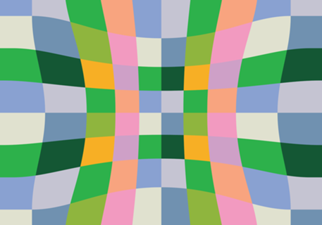 Pinch checkerboard pattern print