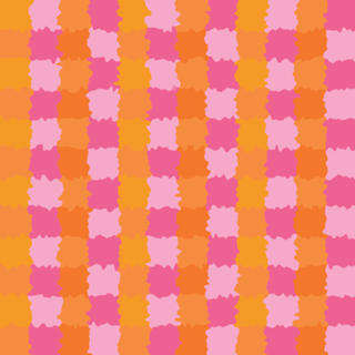 Crystals checkerboard orange and pink