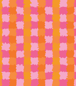 Crystals checkerboard orange and pink