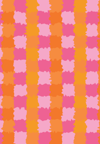 Crystals checkerboard orange and pink