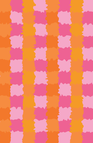 Crystals checkerboard orange and pink