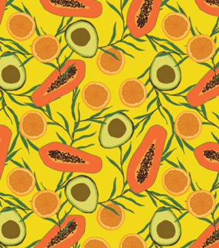 Frutas: mamão, abacate e laranja II