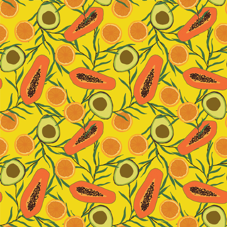 Frutas: mamão, abacate e laranja II
