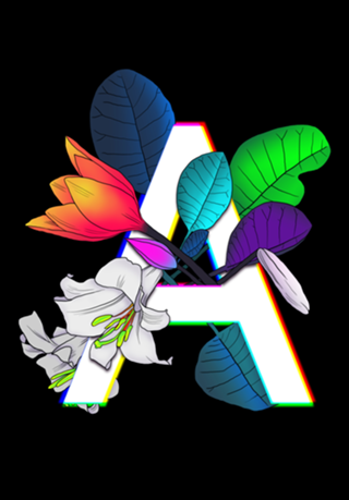 Monograma Floral A neon