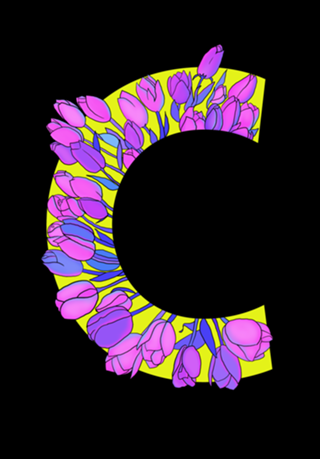 Monograma Floral C neon