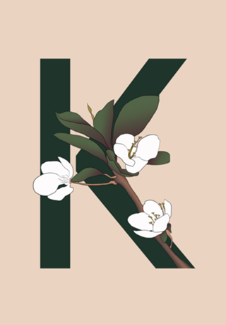 Monograma Floral K