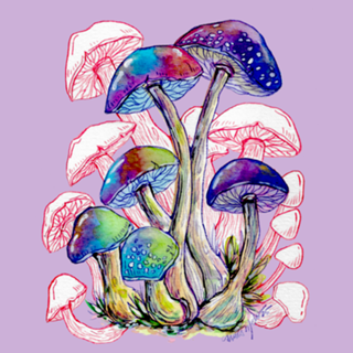 Aquarela Cogumelos Espaciais