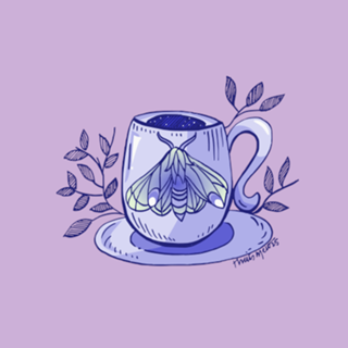 Ilustração Caneca Aconchegante com Mariposa