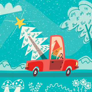 Truck with Xmas Tree