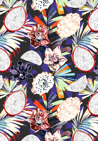 Dark vibrant fruits tropical