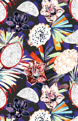 Dark vibrant fruits tropical