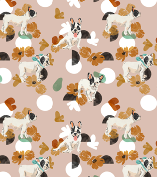 Puppies, flowers and shapes A