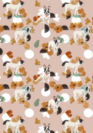 Puppies, flowers and shapes A