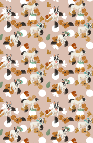 Puppies, flowers and shapes A