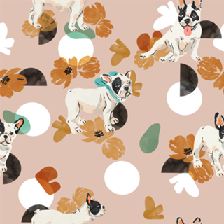 Puppies, flowers and shapes A