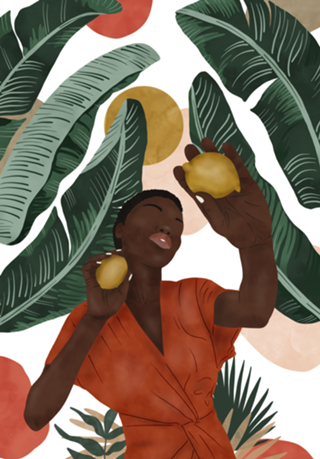Woman with lemons