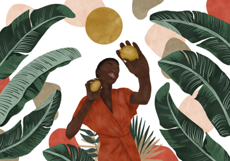 Woman with lemons