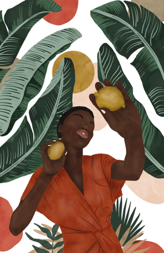 Woman with lemons